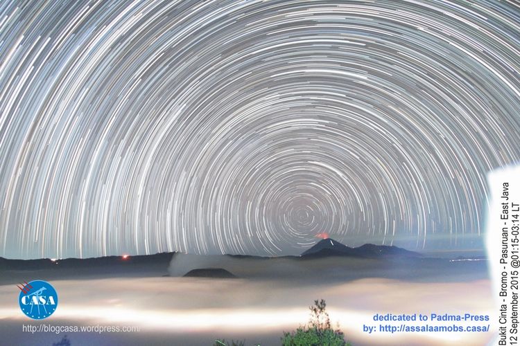 Star trails yang diabadikan oleh AR Sugeng Riyadi