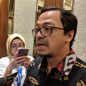Henri Kasyfi, Sekjen APJII, dalam acara pemaparan Survei Polling Indonesia di Jakarta, Rabu (15/5/2019)