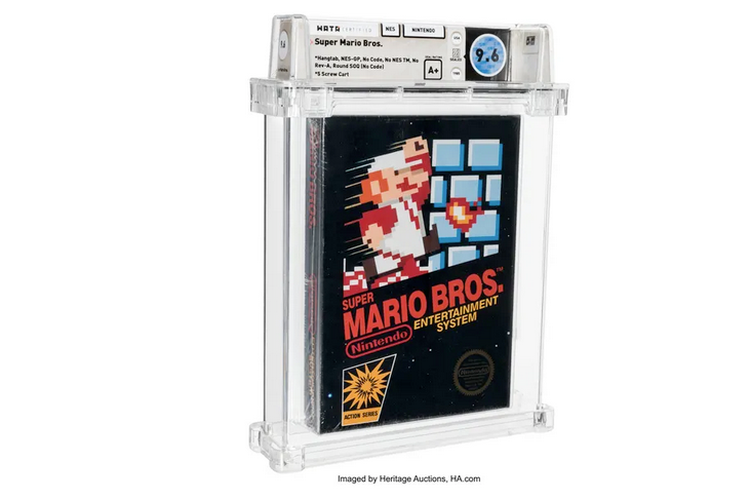 Super Mario Bros 1986 yang dijual dengan harga Rp 9,6 miliar