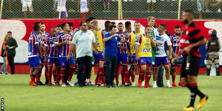 Pertandingan Liga Brasil antara Bahia dan Vitoria di Campeonato Baiano.