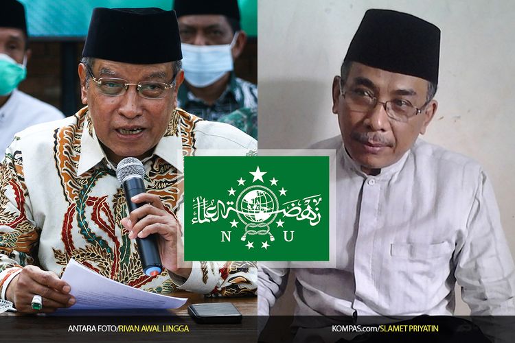 Kolase foto bakal calon Ketua Umum Pengurus Besar Nahdlatul Ulama (PBNU), KH Prof Dr Said Aqil Siradj (kiri) dan KH Yahya Cholil Staquf.