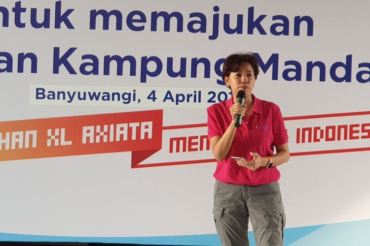 CIO XL Axiata, Yessie D. Yosetya di acara pengenalan aplikasi mFish di banyuwangi, Kamis (4/4/2019).
