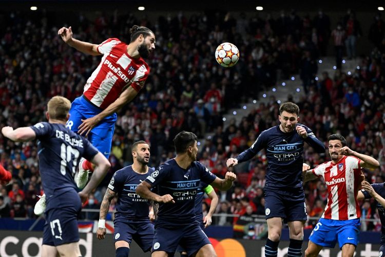 Jalannya pertandingan Atletico Madrid vs Man City pada leg kedua perempat final Liga Champions 2021-2022 di Stadion Wanda Metropolitano, Kamis (14/4/2022) dini hari WIB. 