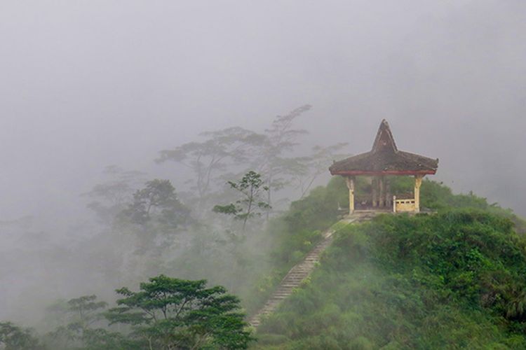 Samudera kabut di Puncak Suroloyo, Yogyakarta