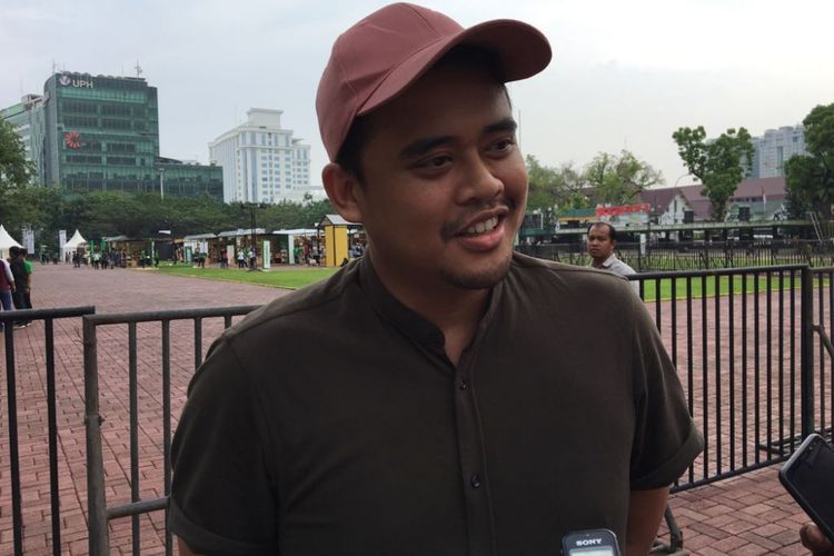 Menantu Presiden Joko Widodo, Bobby Nasution, bercerita tentang bisnis kafe kopi miliknya saat ditemui di acara Makerfest 2018, Kota Medan, Sumatera Utara, Sabtu (7/4/2018).