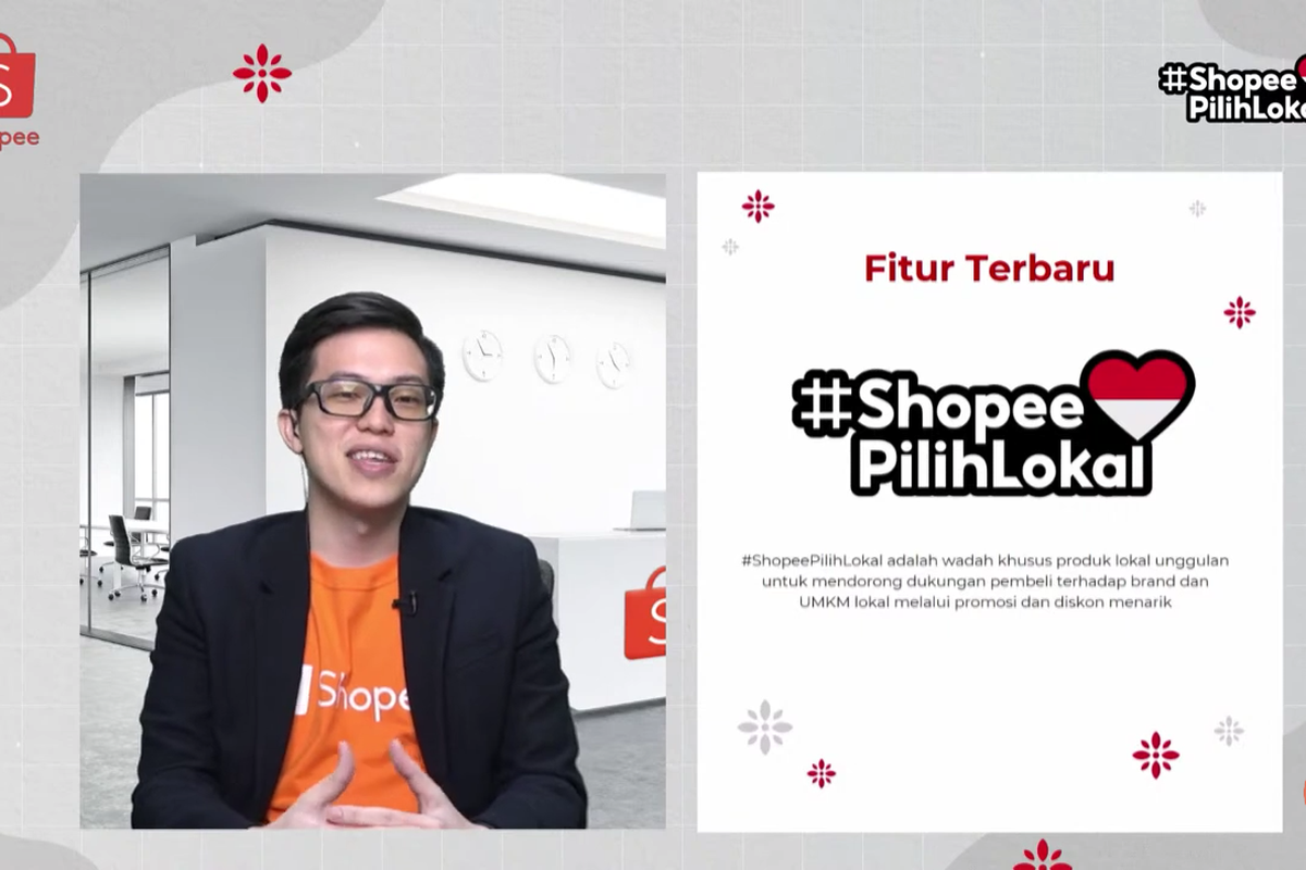 Direktur Eksekutif Shopee saat acara Media Gathering Unjuk Karya Produk Lokal Bersama #ShopeePilihLokal yang disiarkan secara virtual, Senin (19/4/2021). (Tangkapan Layar)