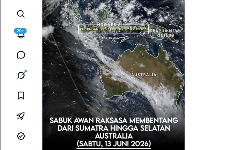 Penampakan Sabuk Awan Raksasa di Sumatera hingga Australia, Benarkah Memicu Hujan?