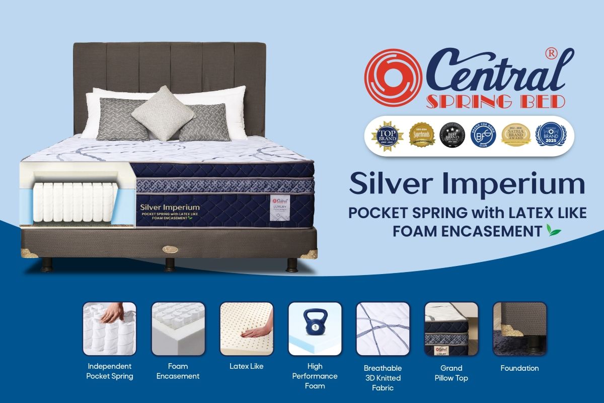 Kasur Central Springbed dengan lapisan Grand Pillow Top pada bagian atas untuk memberikan sensasi permukaan yang lebih empuk. Lapisan tersebut dapat menjadi pertimbangan bagi pengguna yang menyukai permukaan tidur yang lembut. 