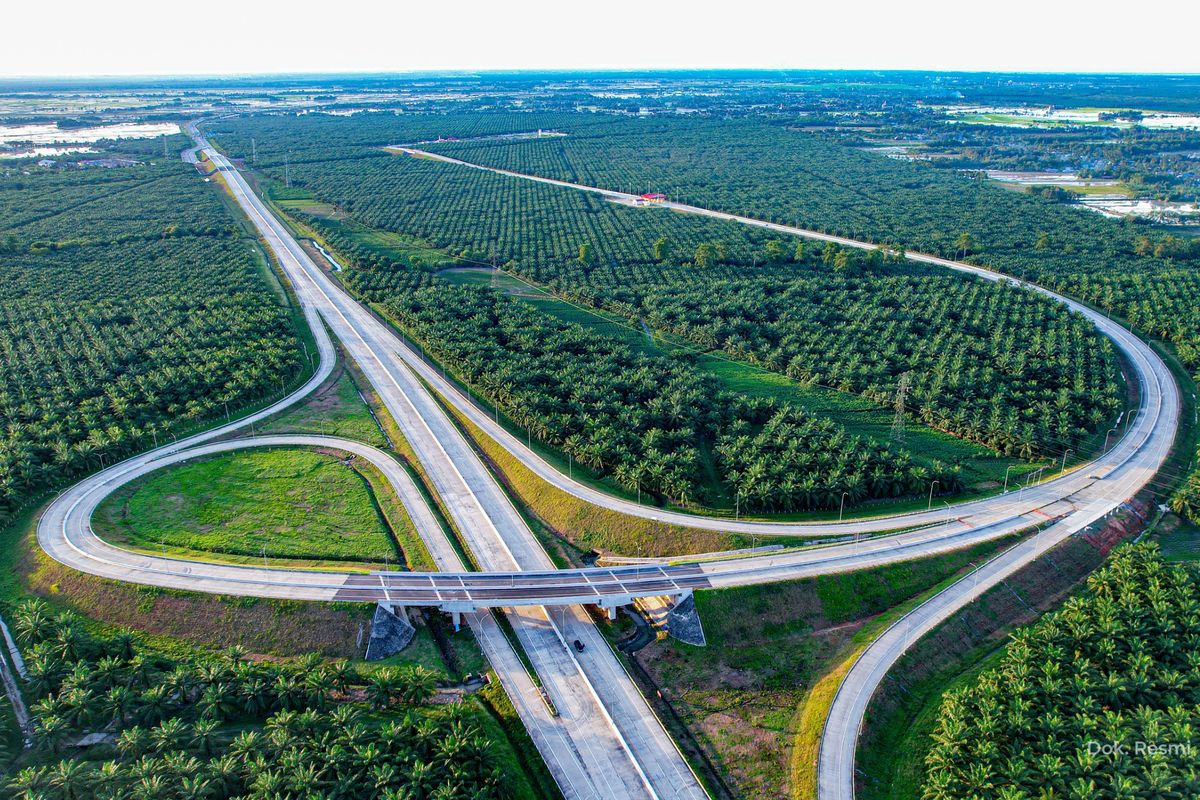Ilustrasi Jalan Tol Trans-Sumatera (JTTS) garapan Hutama Karya.