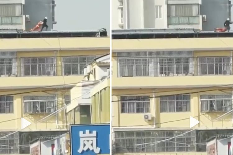 Potongan video yang beredar di media sosial China Weibo memperlihatkan Chen Jianjun, seorang pemadam kebakaran di Bozhou, berusaha menangkap seorang wanita yang hendak bunuh diri. Keduanya kemudian tewas terjatuh dari atap. Meski begitu, Chen disanjung sebagai pahlawan karena tidak melepaskan pegangannya dari si wanita.