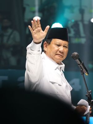 Ketua Umum Partai Gerindra Prabowo Subianto memberikan sambutan dalam agenda “PKB Road To Election 2024” di Senayan, Jakarta, Minggu (30/10/2022) siang.