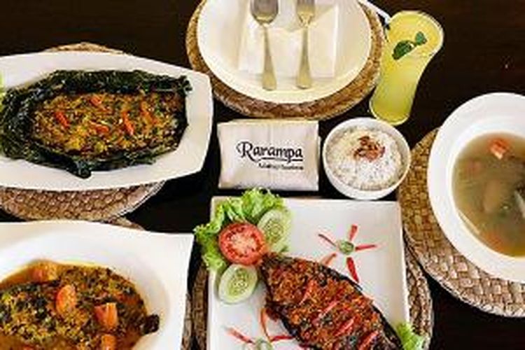 Berbagai menu olahan mujair asli Tondano di Restoran Rarampa. Selain pepes, mujair juga diolah menjadi menu mujair bakar cabai atau rica, mujair woku, dan mujair kuah kuning.