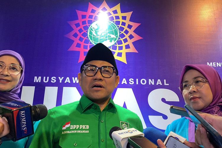 Menteri Koordinator (Menko) Bidang Pemberdayaan Masyarakat Muhaimin Iskandar dalam acara Musyawarah Nasional V Perempuan Bangsa di Jakarta Pusat, Sabtu (30/11/2024) malam. 