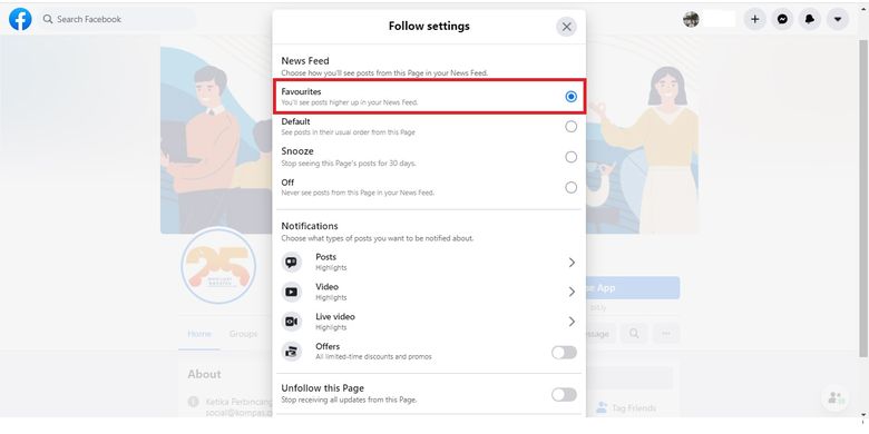 Cara menggunakan fitur Favorites di Facebook lewat web