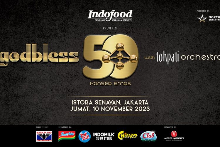 Grup band God Bless akan menggelar konser bertajuk God Bless 50 Tahun Konser Emas with Tohpati Orchestra pada Jumat 10 November 2023 di Istora Senayan, Jakarta. 