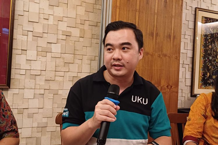 Chief Executive Officer UKU Tony Jackson dalam acara UKU Media Iftar and Gathering di Jakarta, Kamis (21/3/2024).