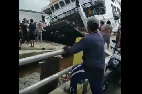 Viral, Video Kapal Feri KMP Bili Terbalik di Dermaga, Ini Kronologinya