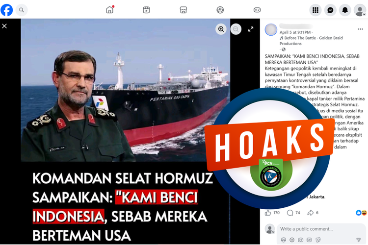 INFOGRAFIK: Hoaks Komandan Selat Hormuz Benci Indonesia karena Berteman dengan AS