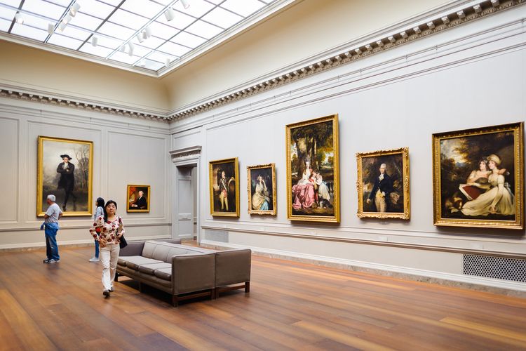 Interior National Gallery of Art di Washington, D.C., National Mall, berada di 3rd dan 9th Streets, Constitution Avenue NW, (24/9/2015).