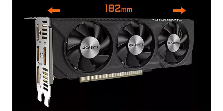 Kartu Grafis Gigabyte RTX 4060 OC Low Profile 8 GB dengan bracket slot ekspansi low profile.