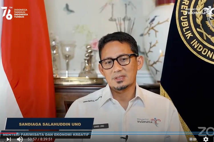 Menparekraf Sandiaga Uno dalam penbukaan Peta Uhamka 2021 mengusung tema Expanding Prophetic Generation to Lead Global Community (20/9/2021).