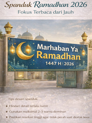 Spanduk Ramadhan 2025 fokus terbaca jauh.