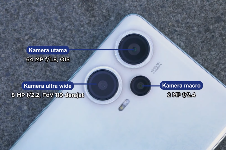 Konfigurasi ketiga kamera belakang Poco F5