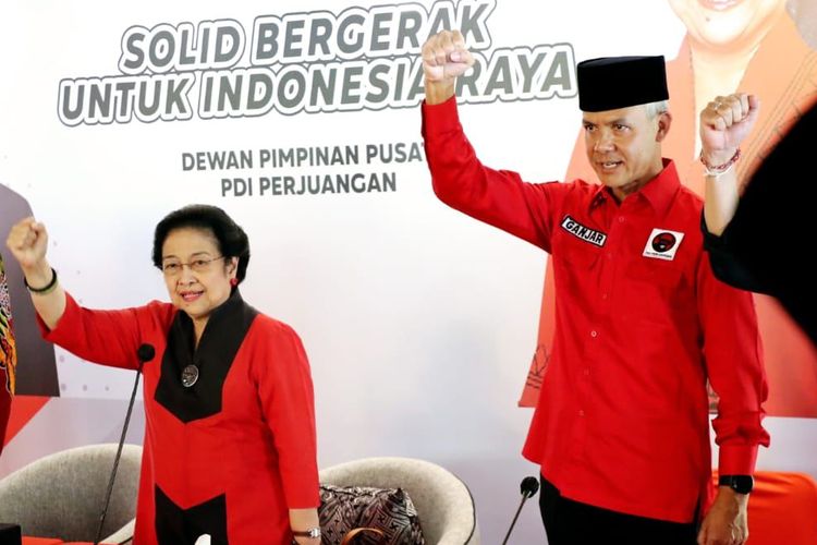 Ganjar Pranowo resmi diumumkan sebagai Capres PDI-P. Ketua Umum PDI-P Megawati Soekarnoputri mengumumkannya di Istana Batu Tulis, Jumat (21/4/2023).