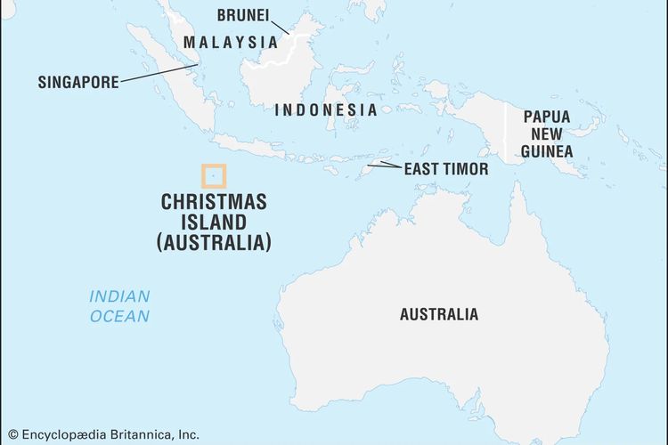 Letak Pulau Natal di antara Indonesia dan Australia.