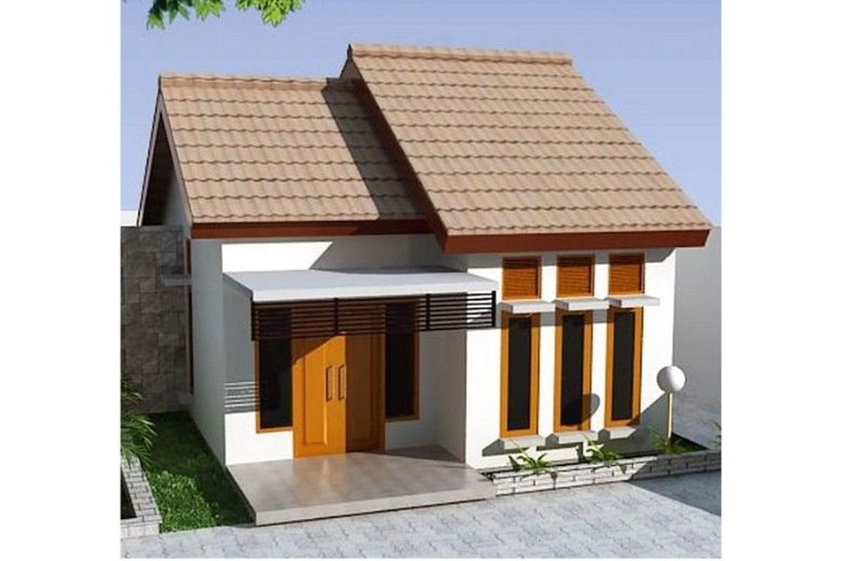 Rumah tipe 21 desain minimalis modern. 
