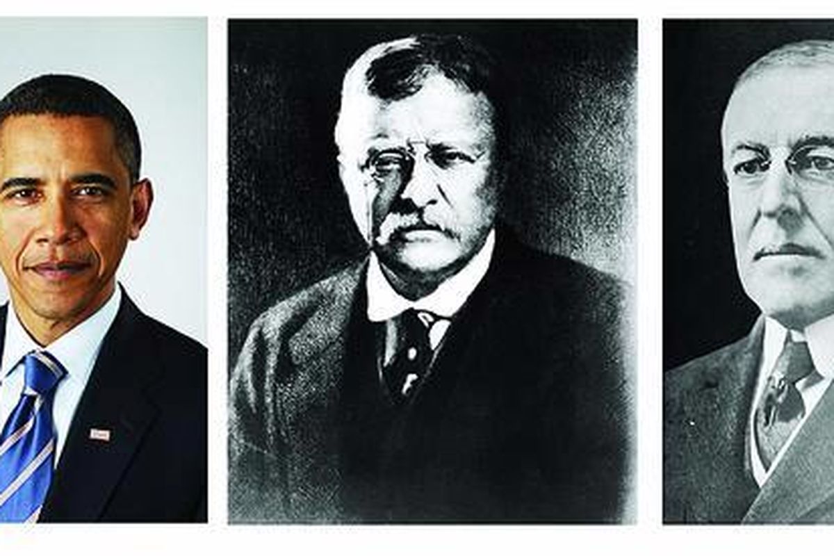 Presiden Amerika Serikat Barack Obama meraih hadiah Nobel Perdamaian 2009, Jumat (9/10). Dengan demikian, Obama merupakan Presiden AS ketiga yang meraih hadiah Nobel Perdamaian setelah Theodore Roosevelt (tengah) tahun 1906 dan Woodrow Wilson (1919).