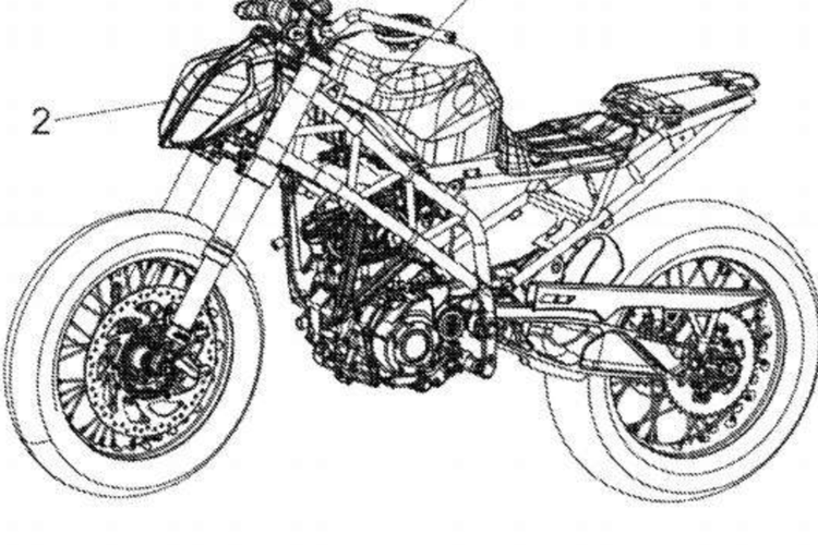 Paten motor yang disinyalir merupakan KTM 390 Duke Supermoto 