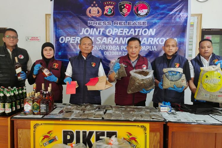 Operasi Sarang Narkoba, Polda Papua Tangkap 8 Pengedar dan Sita 21 Kg Ganja