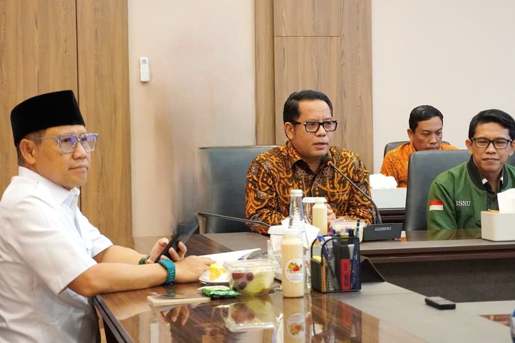 Dialog antara PP ISNU dan Menteri Koordinator Bidang Pemberdayaan Masyarakat, Abdul Muhaimin Iskandar di kantor Kementerian Koordinator Bidang Pemberdayaan Masyarakat di Jakarta, Kamis (22/1/2026).