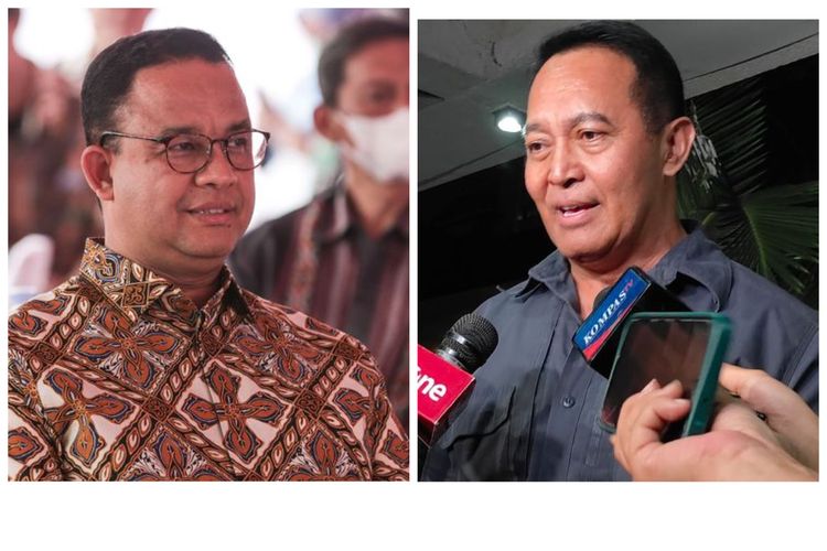Kolase Foto: Mantan Gubernur DKI Jakarta Anies Baswedan dan mantan Panglima TNI Jenderal (purn) Andika Perkasa