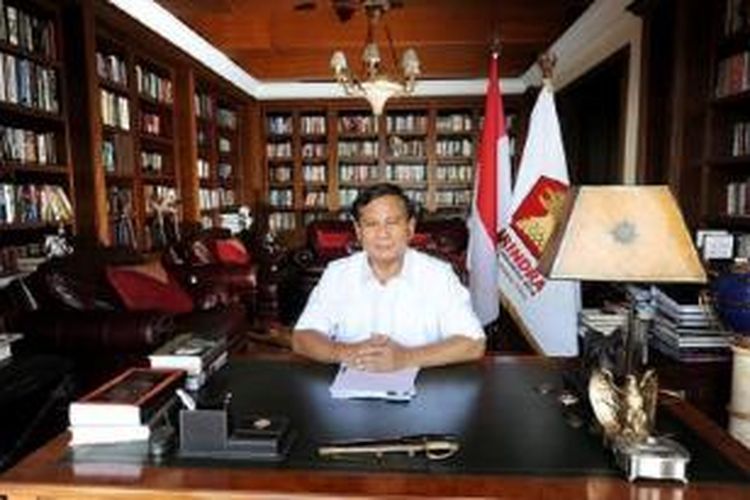 Ketua Dewan Pembina Partai Gerakan Indonesia Raya (Gerindra) Prabowo Subianto