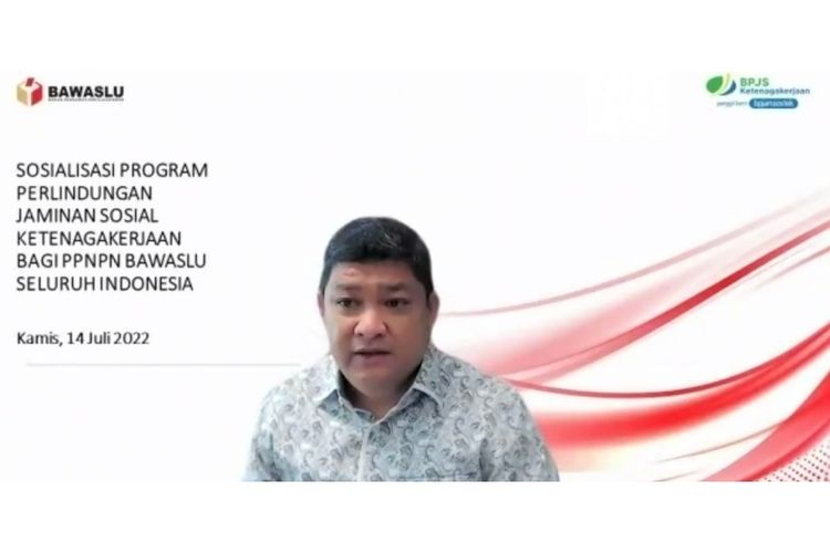 BPJS Ketenagakerjaan (BPJAMSOSTEK) bersama Bawaslu menggelar sosialisasi program dan manfaat perlindungan jaminan sosial kepada seluruh pekerja di ekosistem Bawaslu secara virtual, Kamis (14/7/2022) 