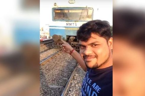 Selfie Ekstrem di Pinggir Rel, Pria India Tertabrak Kereta
