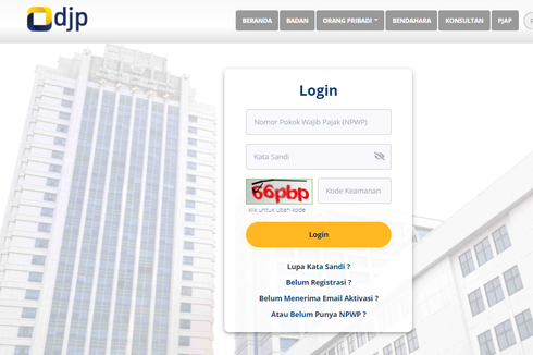 Cara Lapor SPT Tahunan via E-filing, Login ke djponline.pajak.go.id