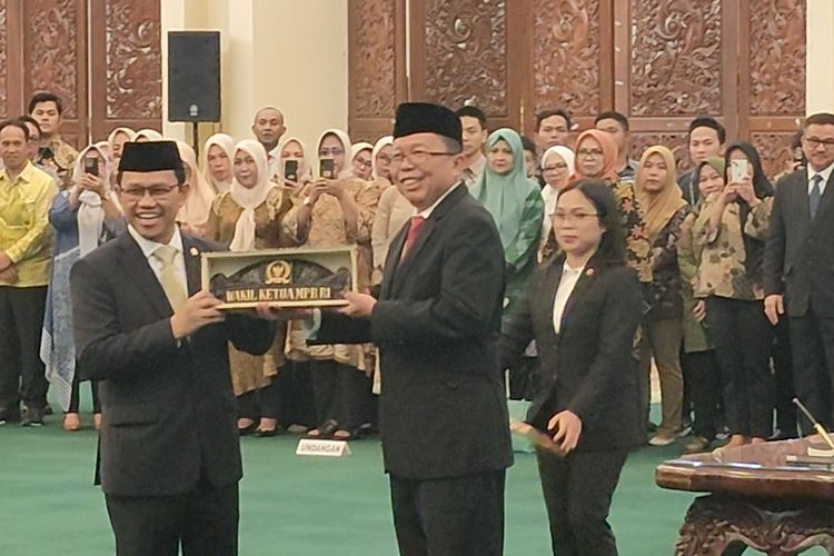 Pelantikan Amir Uskara menjadi Wakil Ketua MPR menggantikan Arsul Sani di Kompleks Parlemen Senayan, Jakarta, Jumat (8/3/2024).