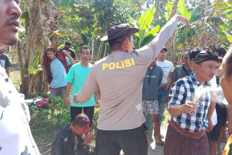 TKP Penganiayaan pria di Desa Sekotong Tengah, Lombok Barat karena diduga melakukan persetubuhan anaknya