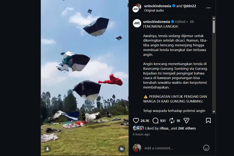 Video Tenda Beterbangan di Basecamp Gunung Sumbing via Garung, Pendakian Aman?