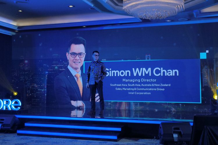 Managing Director Sales, Marketing & Communications Group Intel Southeast Asia and ANZ, Simon Chan, dalam acara peluncuran Intel Core Generasi ke-13 di Indonesia di Hotel Shangri-La, Jakarta Pusat, Kamis (15/6/2023).