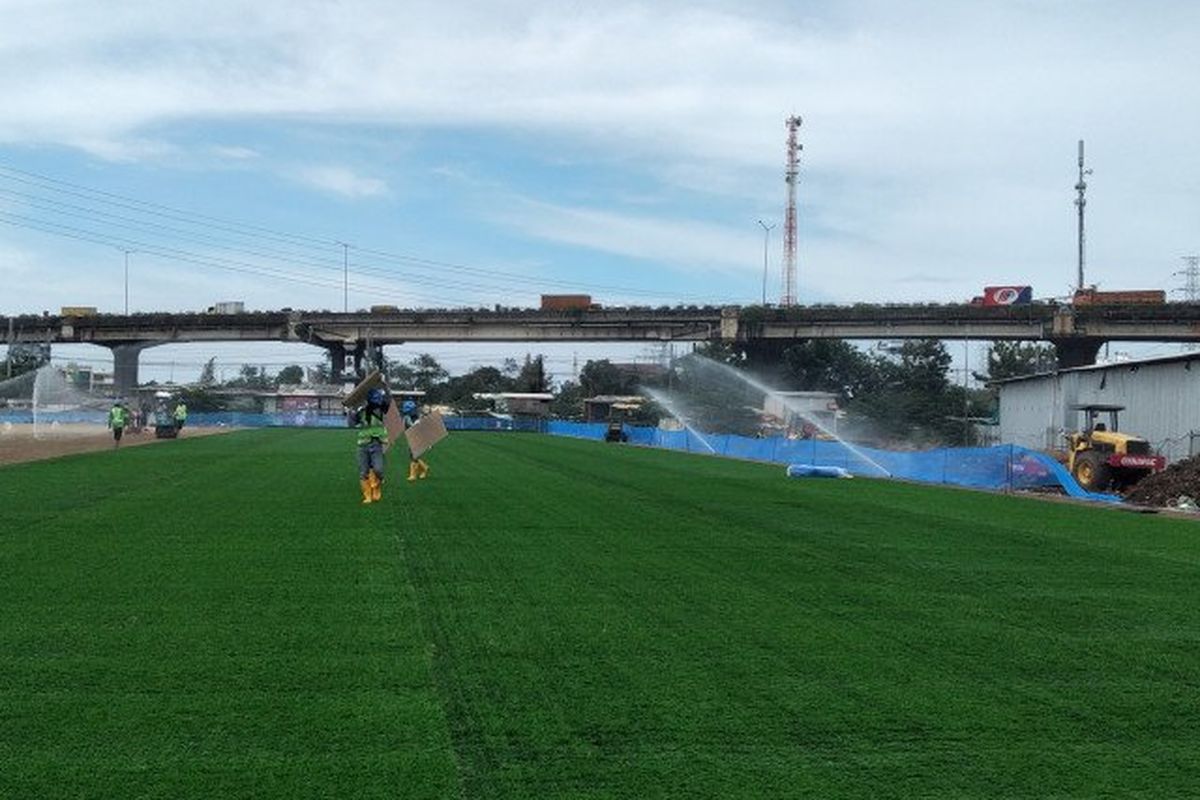 They hybrid turf of the Jakarta International Stadium