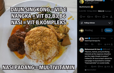 Nasi padang disebut makanan multivitamin