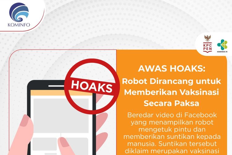 Unggahan video di media sosial Facebook yang menampilkan robot dirancang untuk memberikan vaksinasi Covid-19 secara paksa adalah HOAKS.