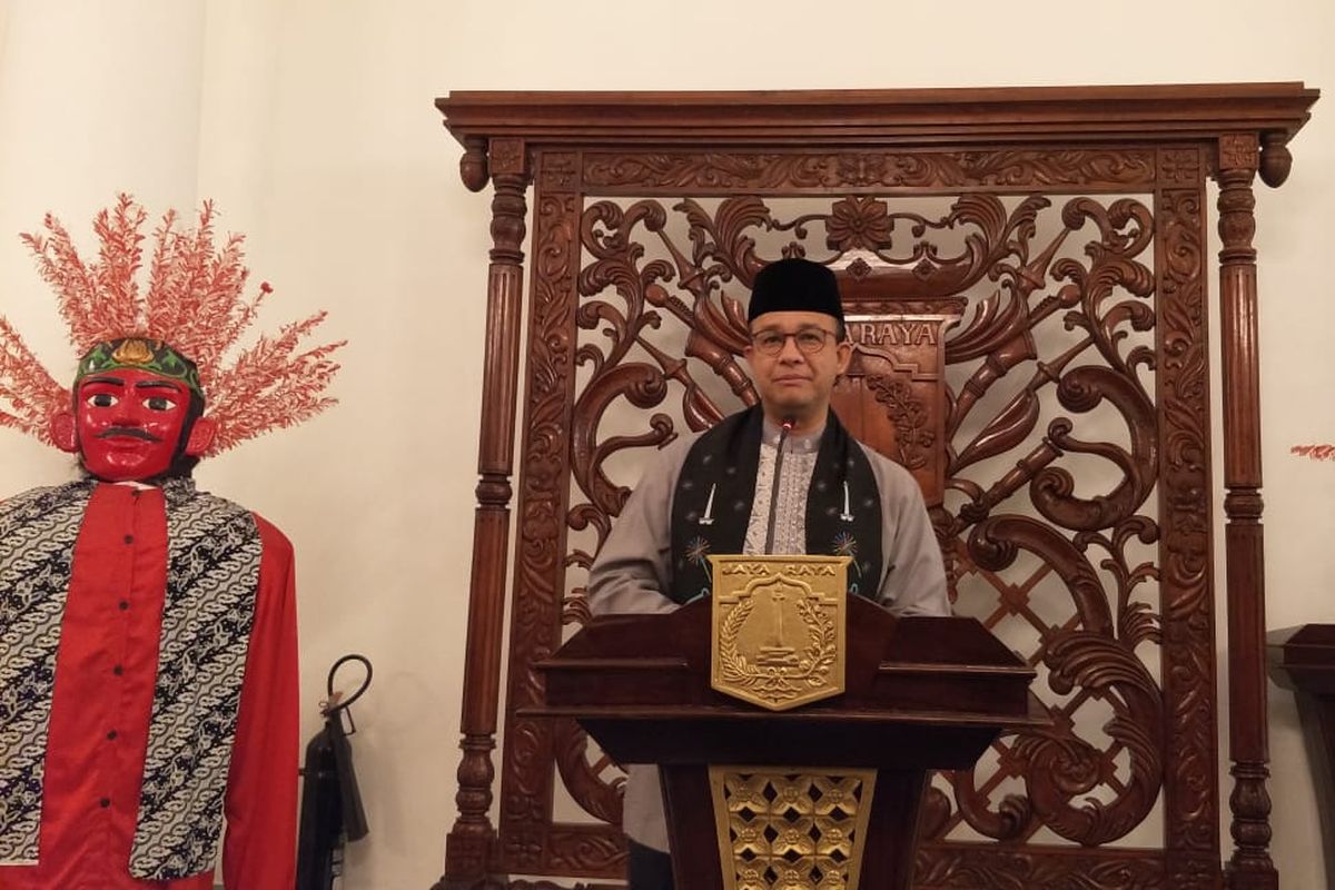 Gubernur DKI Jakarta Anies Baswedan di Balai Kota DKI Jakarta, Jalan Medan Merdeka Selatan, Jumat (19/7/2019).