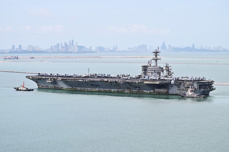 Liburan Selesai, Kapal Induk USS Abraham Lincoln Bertolak dari Thailand