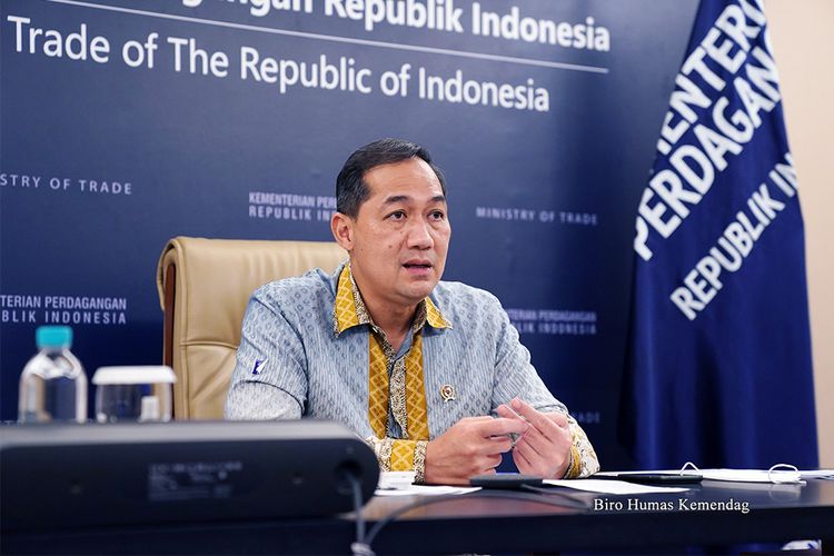 Indonesia's Trade Minister Muhammad Lutfi speaks during a meeting on Thursday, March 4, 2021. 