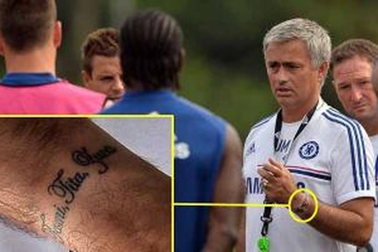 Jose Mourinho dan tato di pergelangan tangannya.